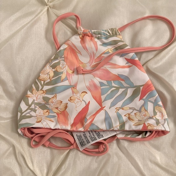 Billabong Other - Billabong Floral Bikini Top with Pink Straps